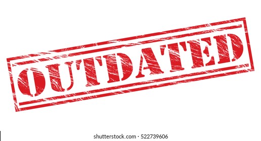 outdated vector red stamp on white background