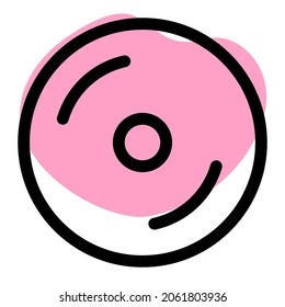 Outdated with vinyl player disc isolated on a white background