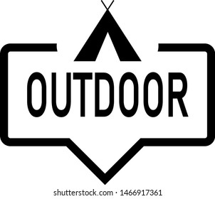 Outddor Camping bubble speak icon trendy flat design