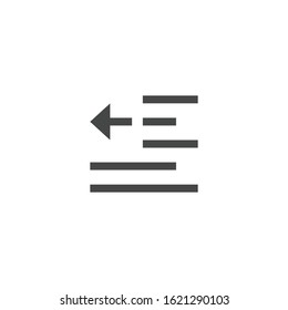 Outdent icon. Alignment symbol modern, simple, vector, icon for website design, mobile app, ui. Vector Illustration