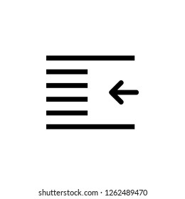outdent, text icon. Simple glyph vector of text editor set icons for UI and UX, website or mobile application