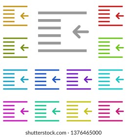 outdent, text multi color icon. Simple thin line, outline vector of Text editor icons for UI and UX, website or mobile application