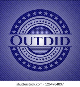 Outdid emblem with denim texture