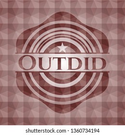 Outdid red badge with geometric pattern. Seamless.