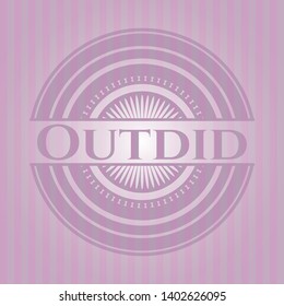 Outdid retro pink emblem. Vector Illustration. Detailed.