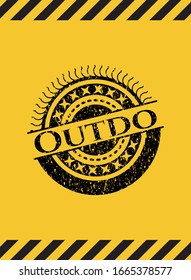 Das Warnschild des Outdo-Grunge-Warnschildes ist ein Symbol. Vektorillustration Illustration. Detaillierte Angaben.