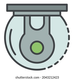 Outdoor 360 camera icon. Outline outdoor 360 camera vector icon color flat isolated on white