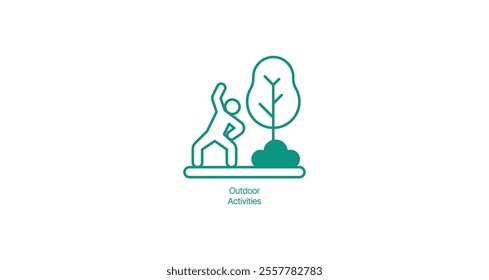 Outdoor Activities Icon - Vector Illustration for Adventure Sports and Leisure