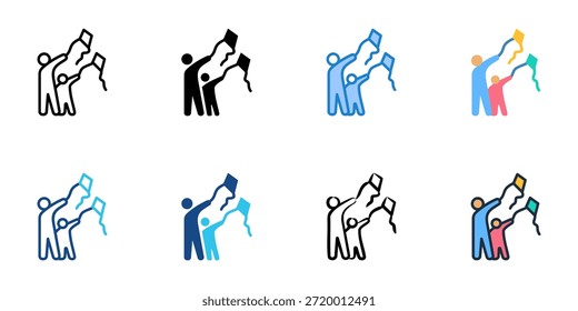 Outdoor activities icons set multiple style collection. Editable stroke 
