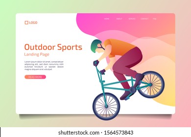 Outdoor activities landing page template. Unique, Trendy & Modern vector illustration concept for website and mobile app