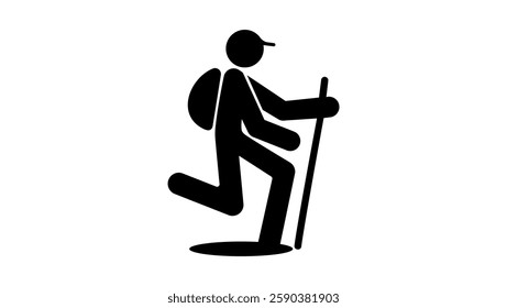 Outdoor Activities symbol, black isolated silhouette