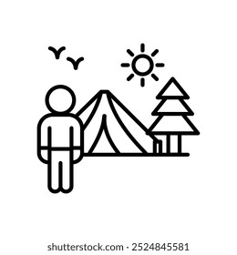 Outdoor Activity Outline Icon, Vector illustration
