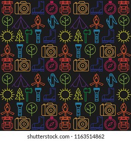 outdoor activity seamless pattern. vector illustration