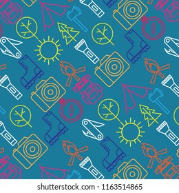 outdoor activity seamless pattern. vector illustration