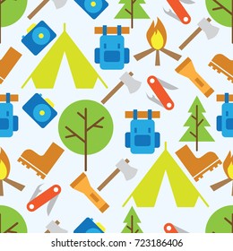 outdoor activity seamless pattern. vector illustration