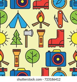outdoor activity seamless pattern. vector illustration