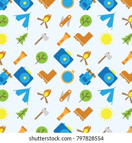 outdoor activity seamless pattern. vector illustration