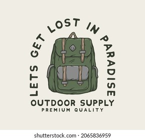 outdoor adventure backpack illustration vector