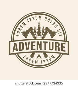 outdoor adventure badge logo design