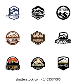Outdoor adventure badge logo template vector. Outdoor logo concept