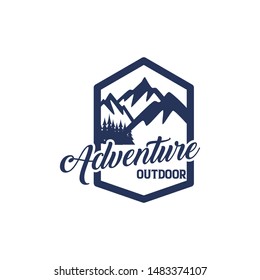 Outdoor adventure badge logo template vector. Outdoor logo concept