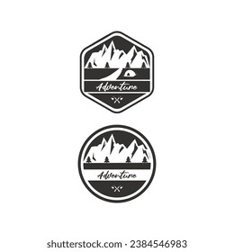 Outdoor adventure badge logo template vector