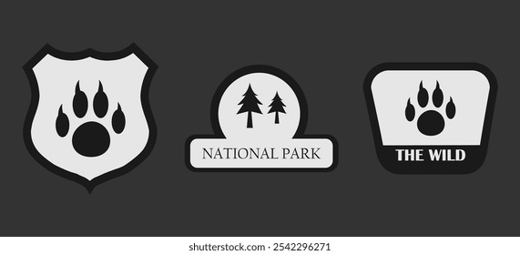 Outdoor Adventure Badges Vector EPS for Camping, Wildlife, and Hiking Icons Perfect for Outdoor Gear and Nature Enthusiasts