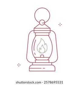 Outdoor Adventure Camping Lantern Vector Icon Design