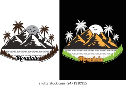 Outdoor and adventure camping logo in retro vintage style