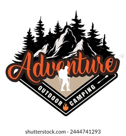  outdoor adventure camping summer beach surf t shirt design vector template, mountain travel adventure retro vintage style typography and vector t-shirt,