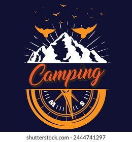  outdoor adventure camping summer beach surf t shirt design vector template, mountain travel adventure retro vintage style typography and vector t-shirt,