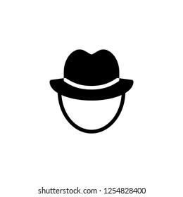 Outdoor adventure hat, vector icon in solid, glyph and black style