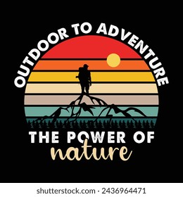Outdoor Adventure Hiking T-shirt Design 
