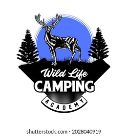 outdoor adventure and hunt sport club sign or badge vector