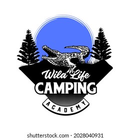 outdoor adventure and hunt sport club sign or badge vector