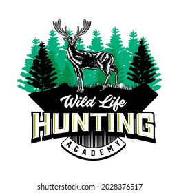 outdoor adventure and hunt sport club sign or badge vector