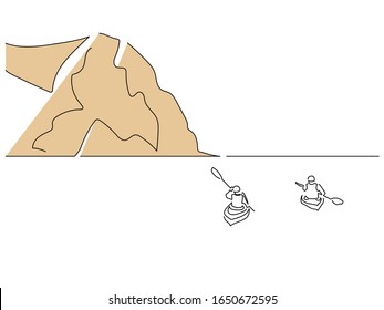 Outdoor adventure isolated line drawing, vector illustration design. Outdoor collection.
