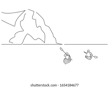 Outdoor adventure isolated line drawing, vector illustration design. Outdoor collection.
