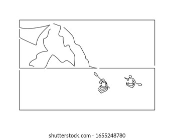 Outdoor adventure isolated line drawing, vector illustration design. Outdoor collection.