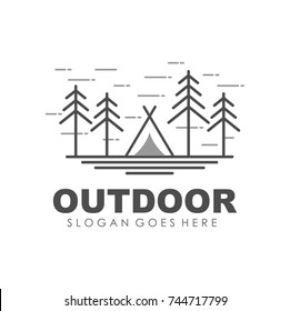 Outdoor and adventure logo design template