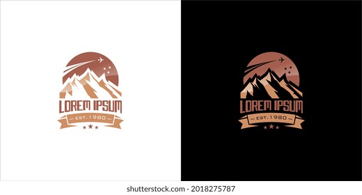 Outdoor adventure logo. Vector badge design for t-shirt prints, posters, and other uses.