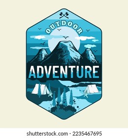 Outdoor Adventure. Mountain T-Shirt Design. Vector File Formats, EPS (Editable)
