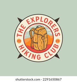 Outdoor Adventure Retro Vintage Badge Logo. hiking Club Vintage Patch