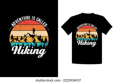 Outdoor Adventure Retro Vintage Hiking T-Shirt Vector Design