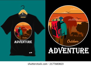 Outdoor Adventure Retro Vintage T Shirt Design