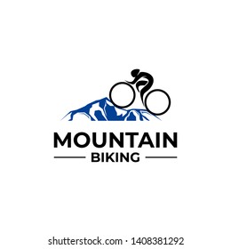 OUTDOOR ADVENTURE SPORT MOUNTAIN BIKE LOGO TEMPLATE. VECTOR EPS 10