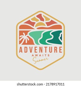 Outdoor adventure summer beach logo illustrations.