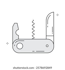 Outdoor Adventure Swiss Knife Vector Icon Design