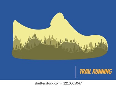 Outdoor Adventure Trail Creative Vector Design Concept,trail running