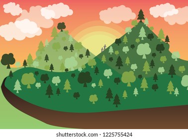 Outdoor Adventure Trail Creative Vector Design Concept